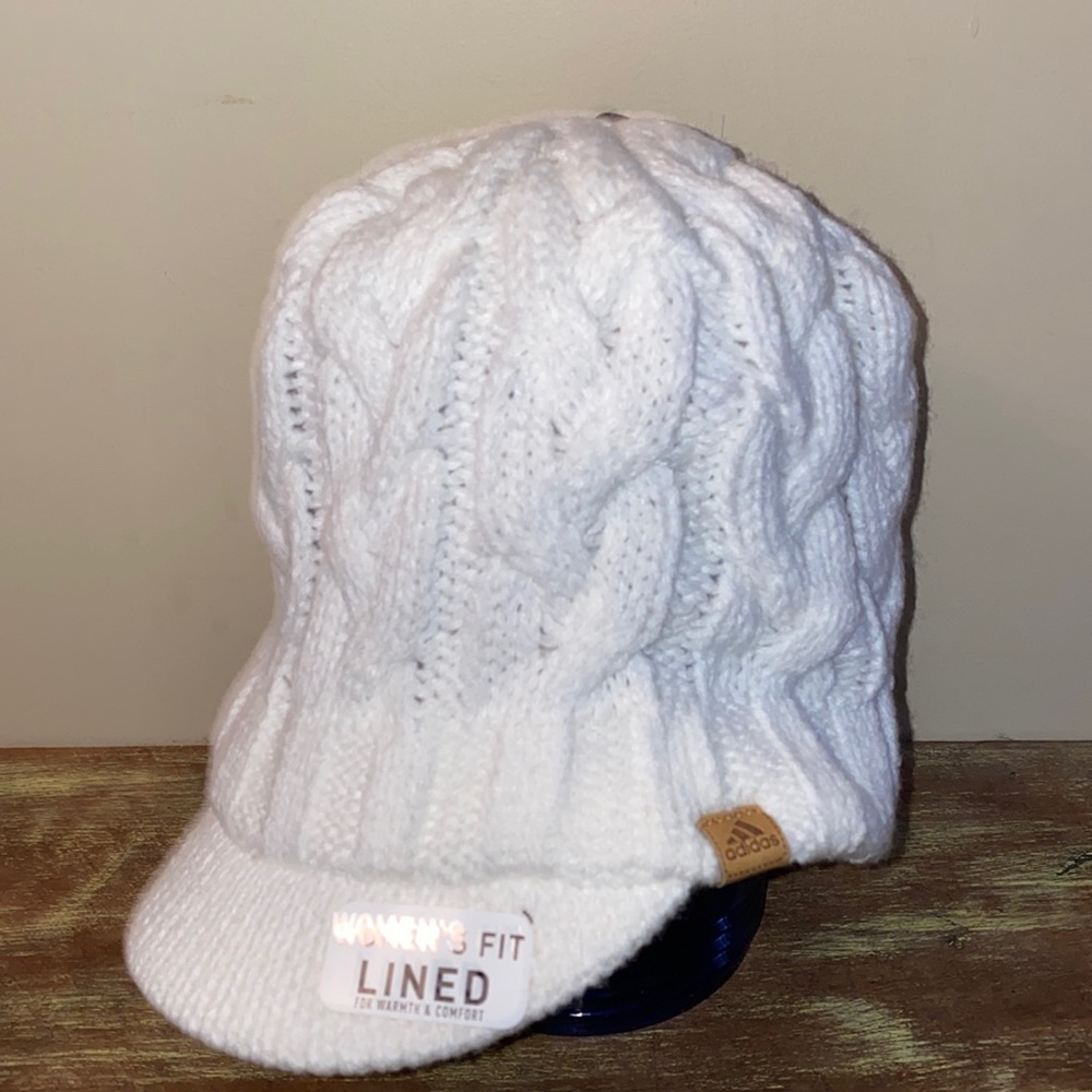 Adidas Womens lined Brimmed beanie White